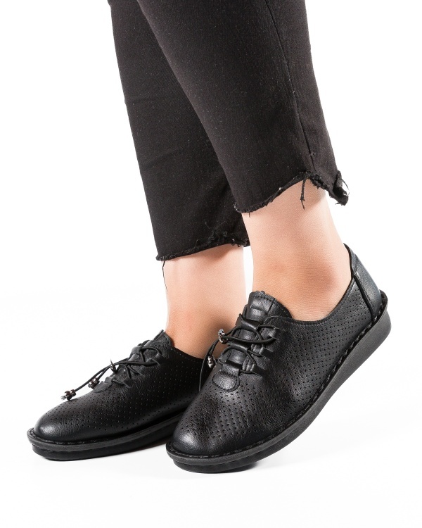 Pantofi dama casual Negri din Piele Ecologica Dzi - Img 4