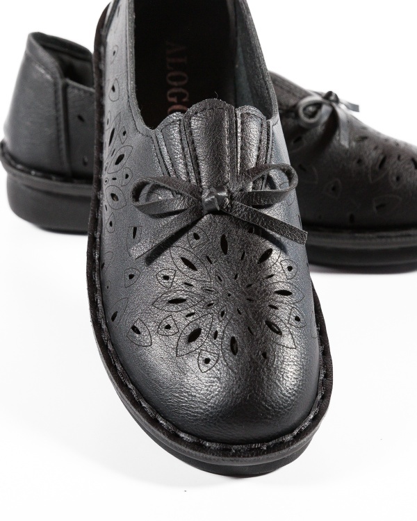 Pantofi dama casual Negri din Piele Ecologica Dzz - Img 6