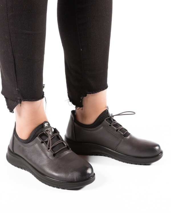Pantofi dama Gri din Piele Ecologica Mzin - Img 2