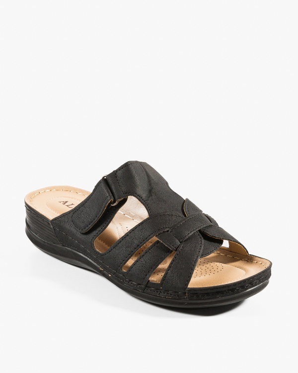 Papuci dama Negre din Piele Ecologica Hin - Img 5