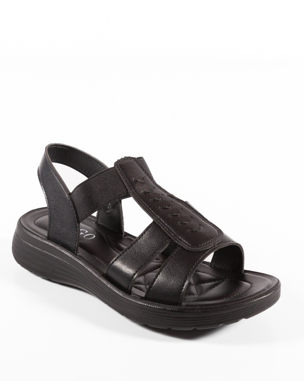 Sandale dama Negre din Material elastic kli - Img 5