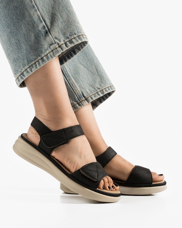 Sandale dama Negre din Piele Ecologica Ylf - Img 2