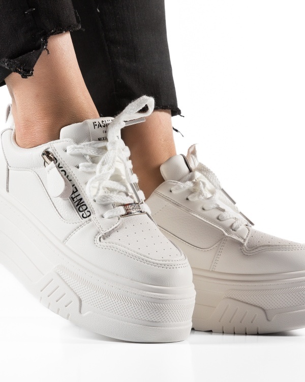 Sneakers dama cu platforma Albi din Piele Ecologica Paca - Img 2