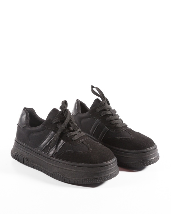 Sneakers dama cu platforma Negri din Piele Ecologica Tza - Img 6