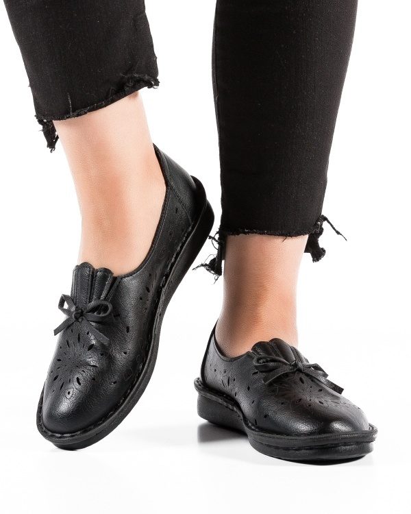 Pantofi dama casual Negri din Piele Ecologica Dzz - Img 3