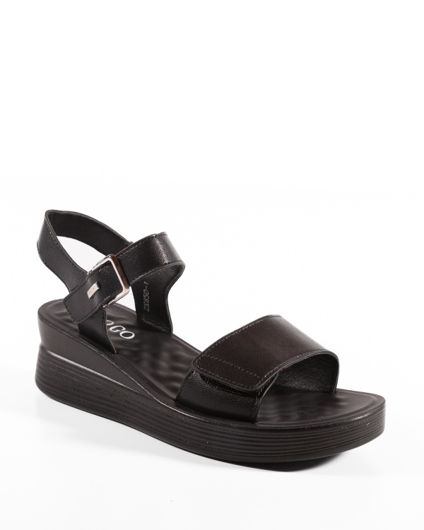 Sandale dama cu Platforma Negre din Piele Ecologica Ione - Img 6