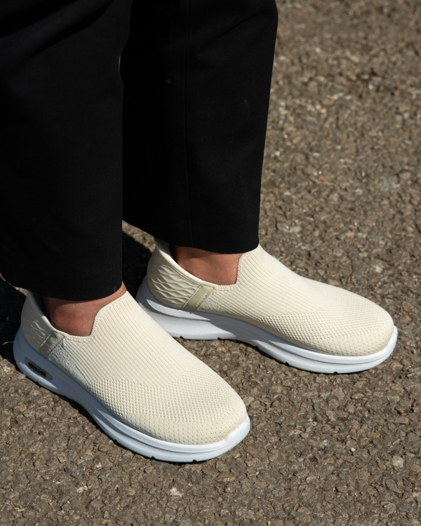 Sneakers dama Bej din Textil Uana - Img 3