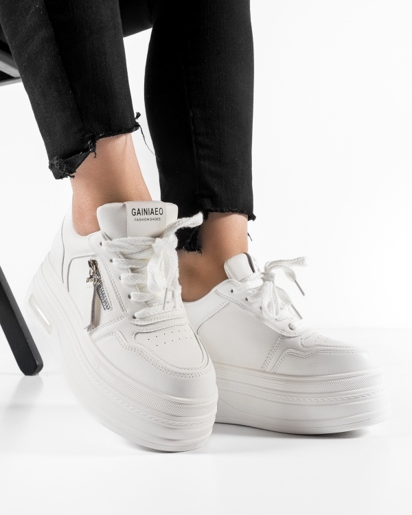 Sneakers dama cu platforma Albi din Piele Ecologica Ptax - Img 2