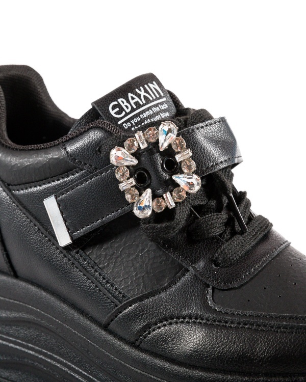 Sneakers dama cu platforma Negri din Piele Ecologica Pcci - Img 6