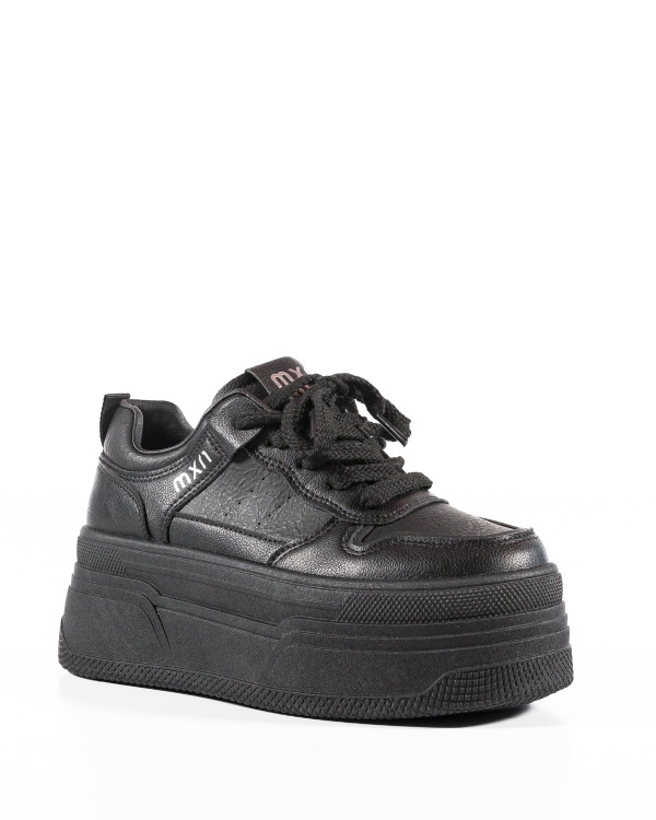 Sneakers dama cu platforma Negri din Piele Ecologica Piuu - Img 5