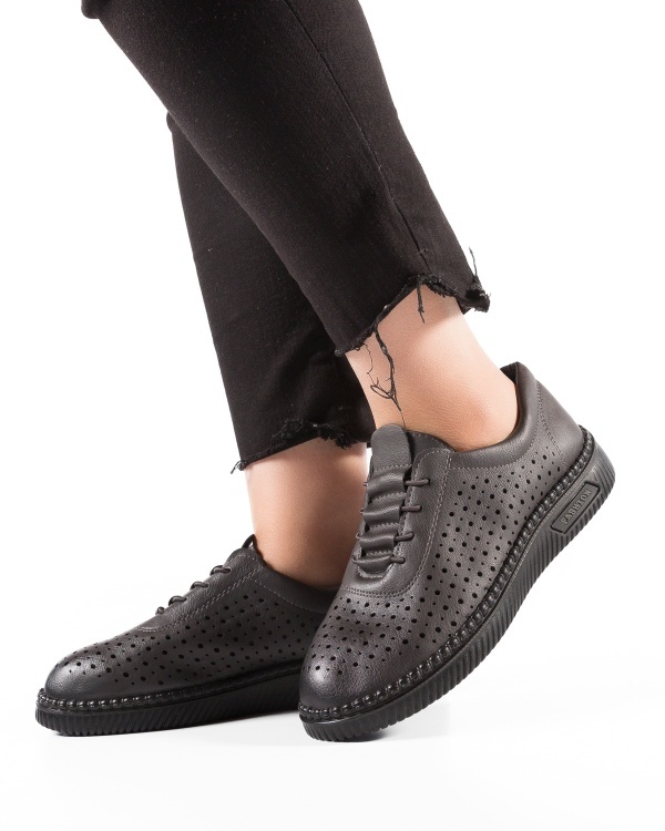 Pantofi dama casual Gri din Piele Ecologica Dtt - Img 5