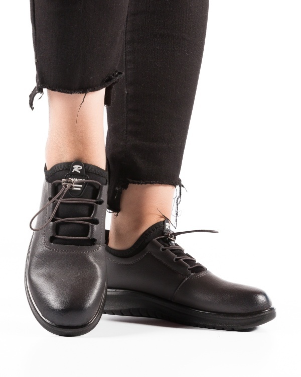 Pantofi dama Gri din Piele Ecologica Mnin - Img 3