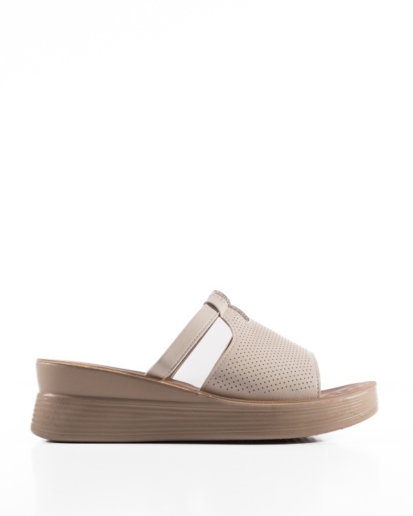 Papuci dama cu platforma Bej din Piele Ecologica Zug - Img 4