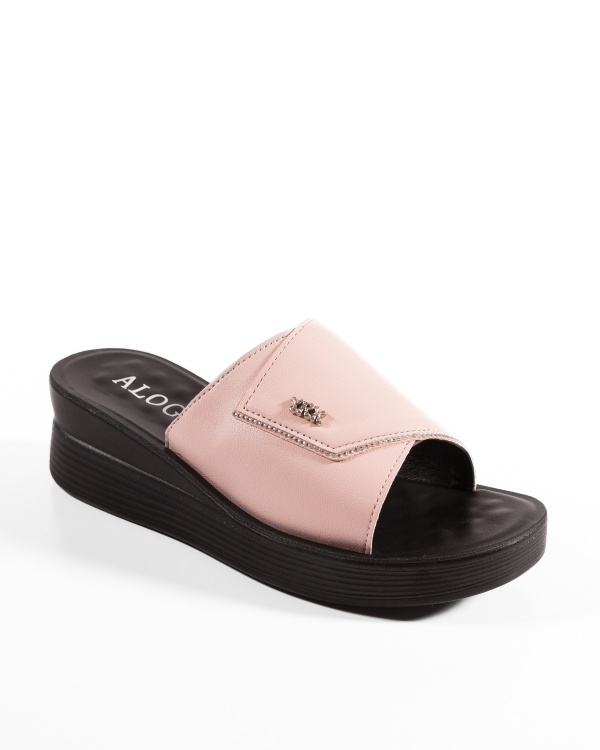 Papuci dama cu platforma Roz din Piele Ecologica Zulu - Img 5