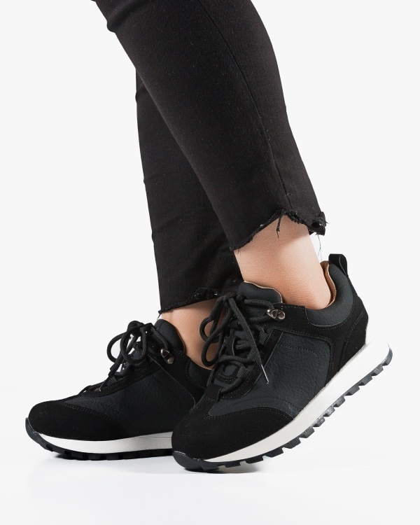 Sneakers dama Negri din Piele Ecologica Pkki - Img 3