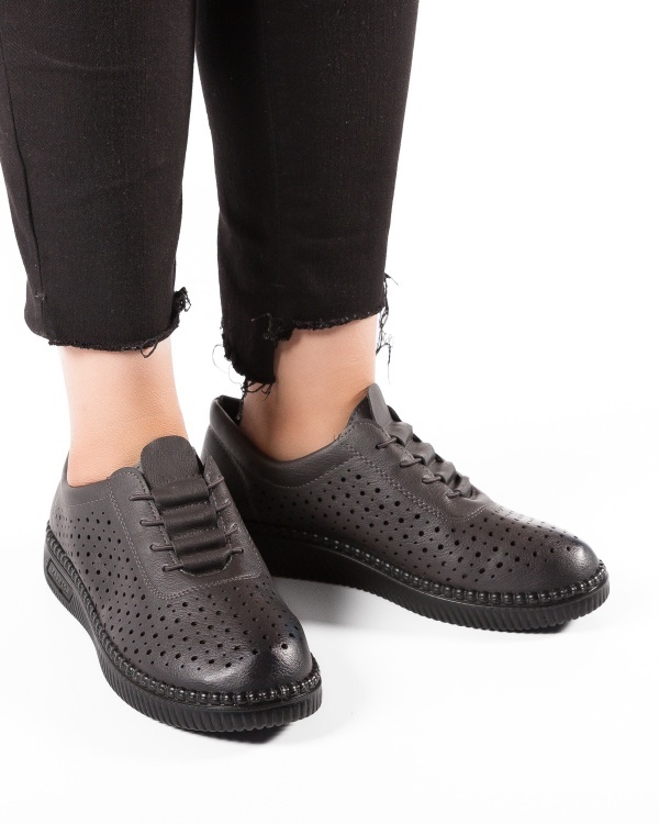 Pantofi dama casual Gri din Piele Ecologica Dtt - Img 2