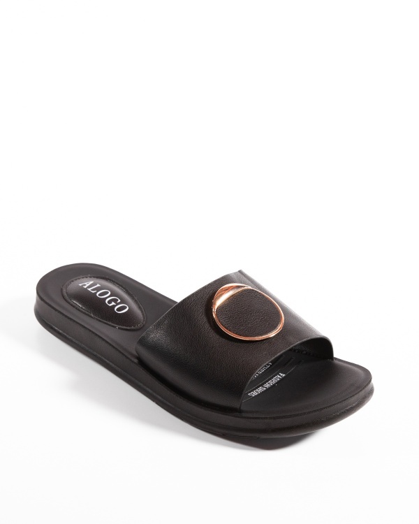 Papuci dama Negre din Piele Ecologica Shnn - Img 5