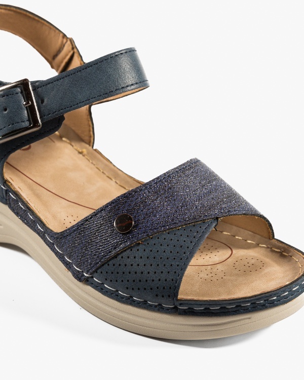 Sandale dama cu platforma Albastre din Piele Ecologica Zugy - Img 5