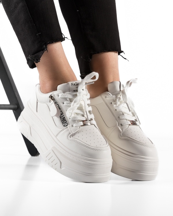 Sneakers dama cu platforma Albi din Piele Ecologica Paca - Img 3