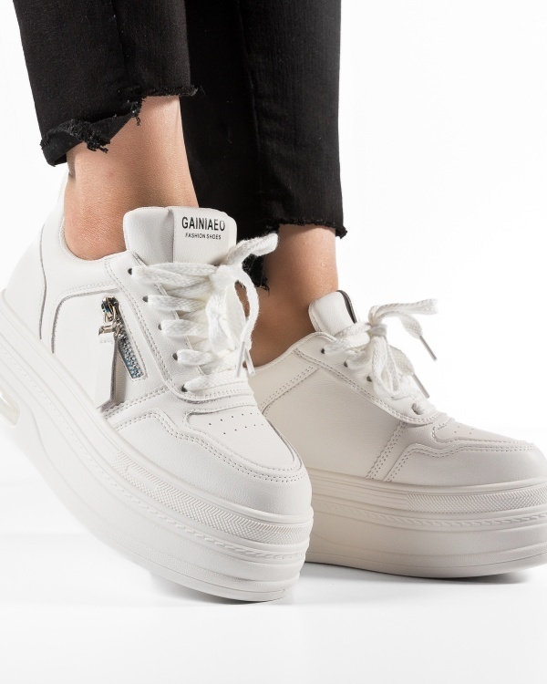 Sneakers dama cu platforma Albi din Piele Ecologica Ptax - Img 3