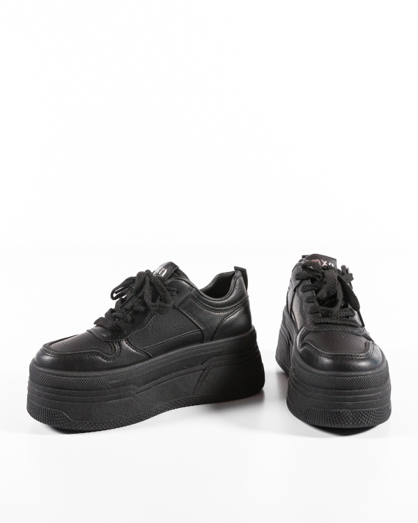 Sneakers dama cu platforma Negri din Piele Ecologica Piuu - Img 6