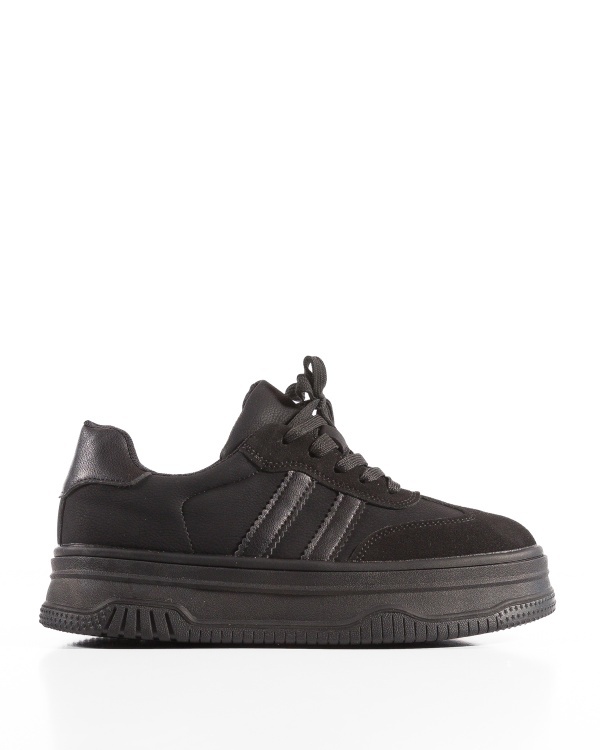 Sneakers dama cu platforma Negri din Piele Ecologica Tza - Img 4