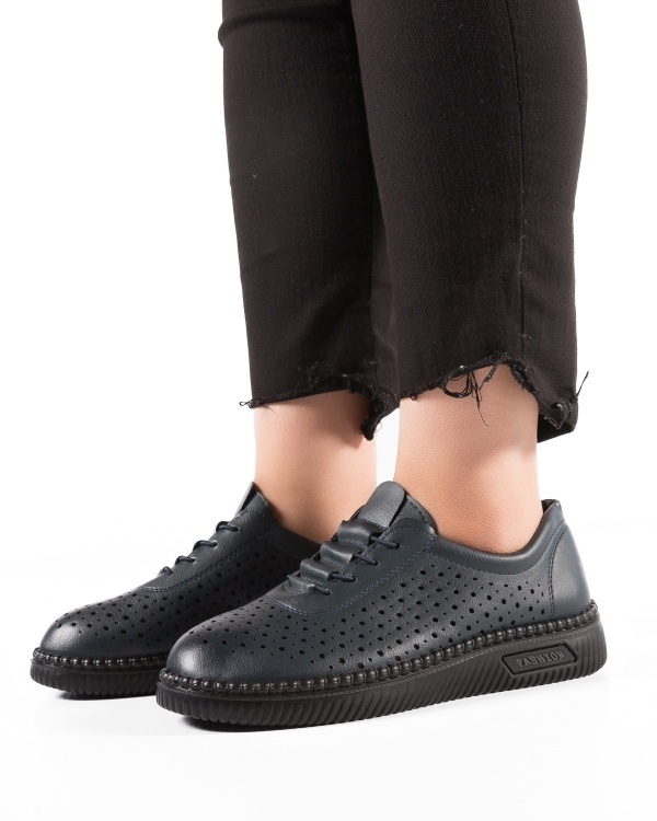 Pantofi dama casual Bleumarin din Piele Ecologica Dtt - Img 4