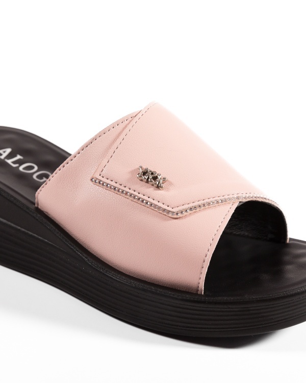 Papuci dama cu platforma Roz din Piele Ecologica Zulu - Img 6