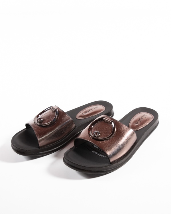Papuci dama Gunmetal din Piele Ecologica Cai - Img 5