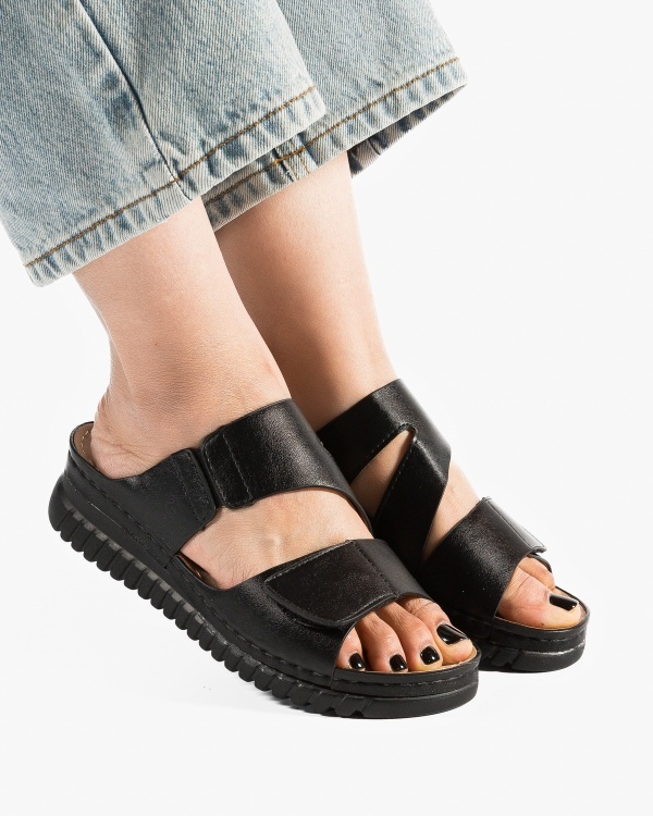 Papuci dama Negre din Piele Ecologica Xizz - Img 4
