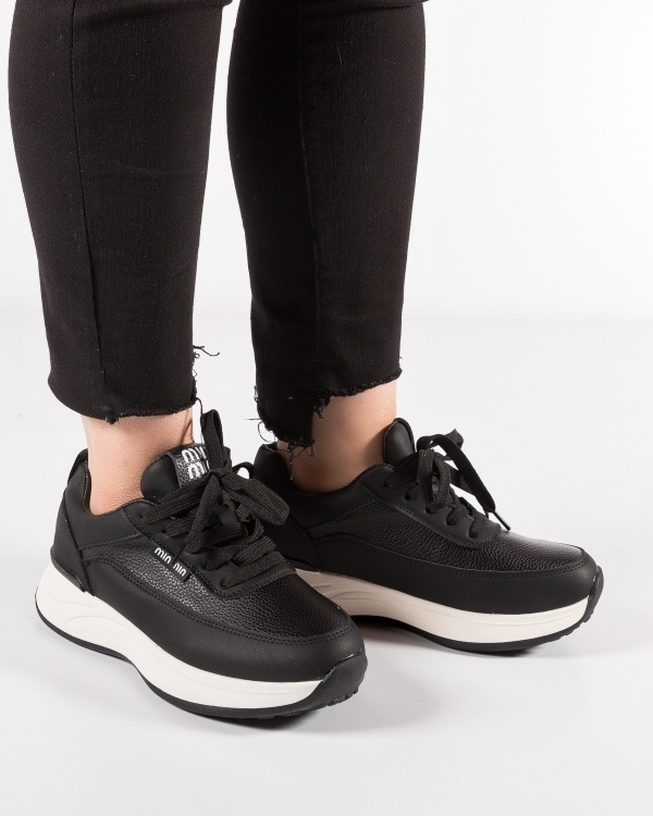 Sneakers dama Negri din Piele Ecologica Picuu - Img 2