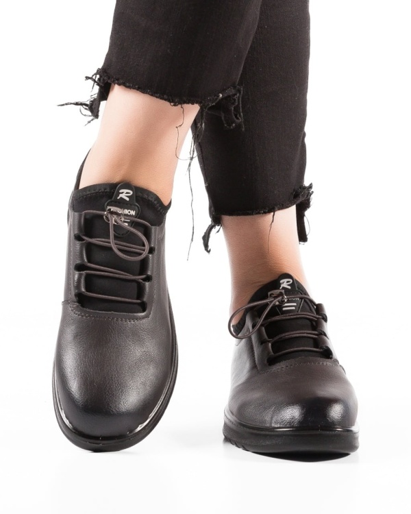 Pantofi dama Gri din Piele Ecologica Mzin - Img 4