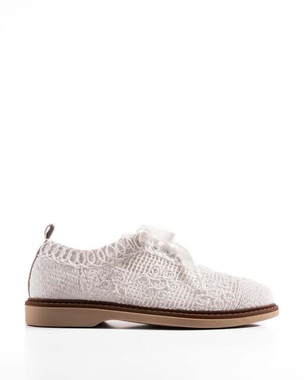 Pantofi dama Alb din Material texil dantelat Ecologic Van - Img 4