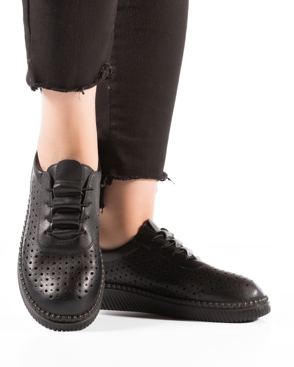 Pantofi dama casual Negri din Piele Ecologica Dtt - Img 2