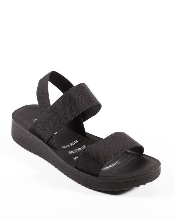 Sandale dama Negre cu Barete elastice Mann - Img 5