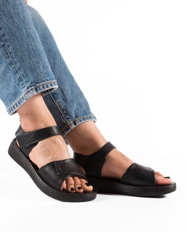 Sandale dama Negre din Piele Ecologica Jiz - Img 2