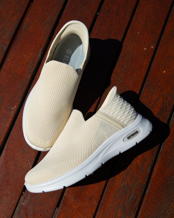Sneakers dama Bej din Textil Uana - Img 5