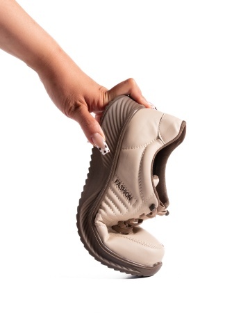 Pantofi dama casual bej din piele ecologica J15 - Img 8