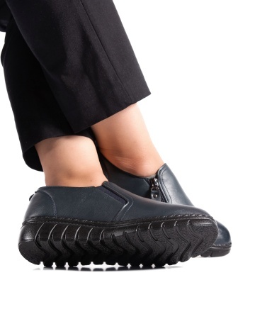 Pantofi dama casual bleumarin din piele ecologica 3215 - Img 4