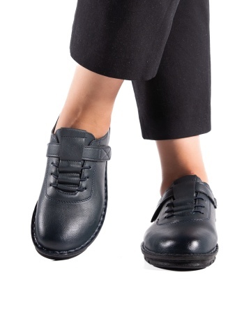 Pantofi dama casual bleumarin din piele ecologica D2506 - Img 3