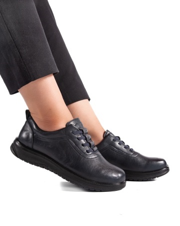 Pantofi dama casual bleumarin din piele ecologica T521 - Img 2