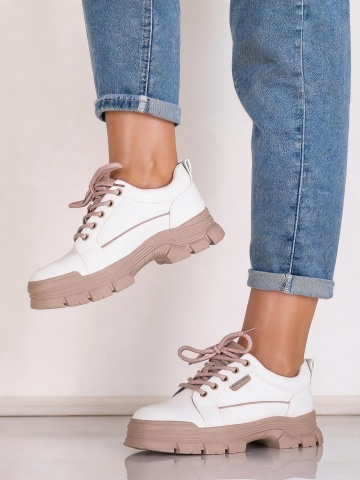 Pantofi dama casual kaki cu siret si talpa groasa H33 - Img 2