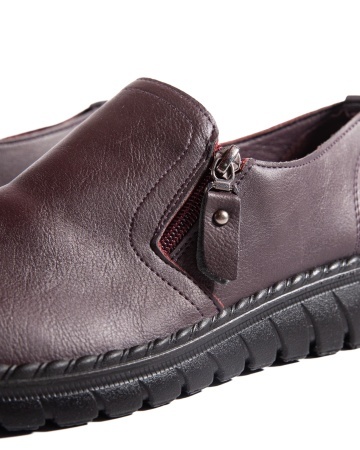 Pantofi dama casual mov inchis din piele ecologica 3215 - Img 6