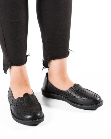 Pantofi dama casual Negri din Piele Ecologica Doo - Img 3