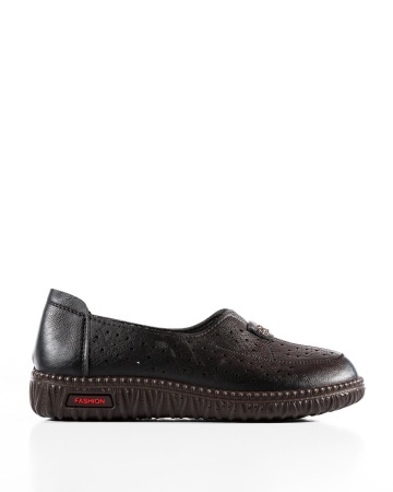 Pantofi dama casual Negri din Piele Ecologica Dzan - Img 4