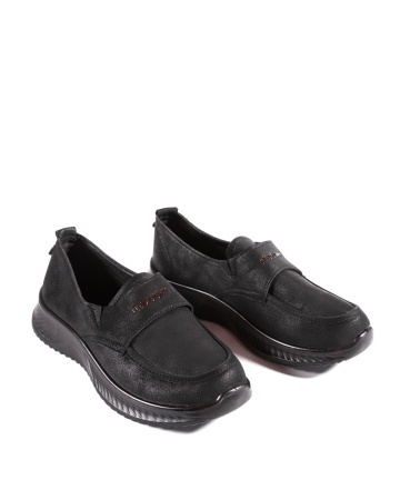 Pantofi dama casual negri din piele ecologica J65-1 - Img 4