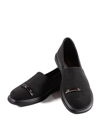 Pantofi dama casual negri din piele ecologica LF01-1