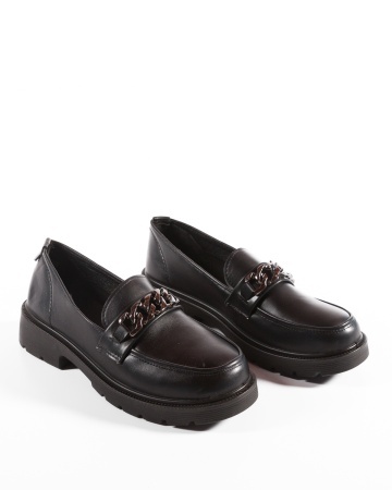 Pantofi dama casual Negri din Piele Ecologica Qina