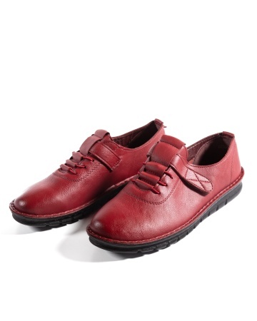 Pantofi dama casual rosii din piele ecologica D2506 - Img 5