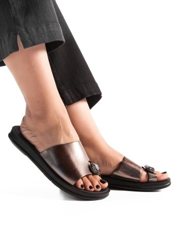 Papuci dama Gunmetal din Piele Ecologica Hhio - Img 2